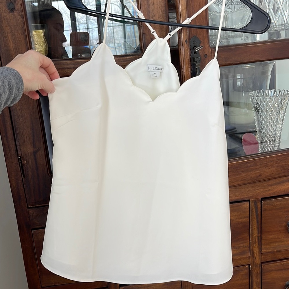 J.Crew cream scallop trim cami size 0